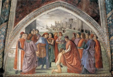 Domenico Ghirlandaio Painting - Renunciation Of Worldy Goods Renaissance Florence Domenico Ghirlandaio